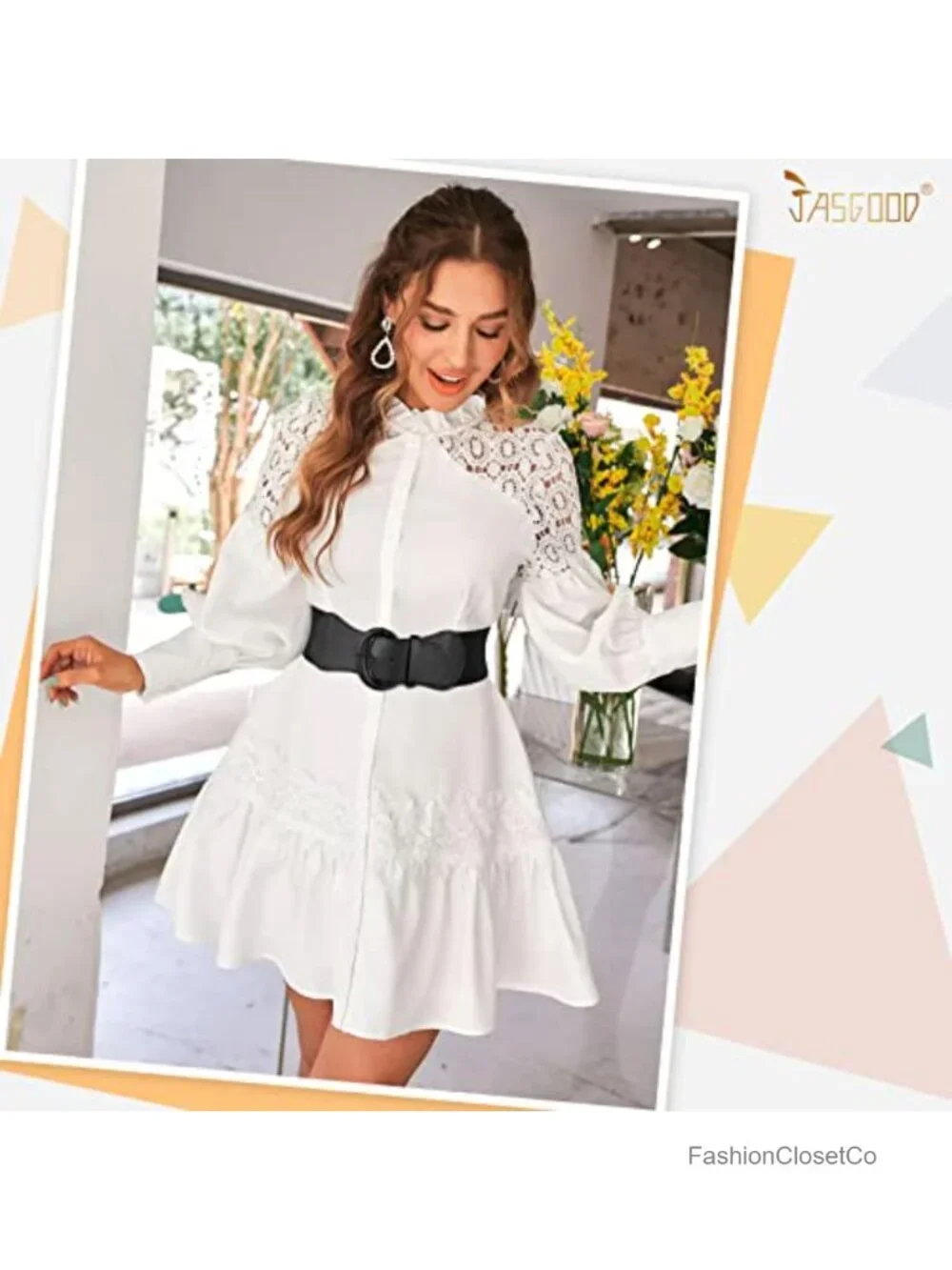 Wide Stretch Waist Belt for Women with Vintage Alloy Buckle